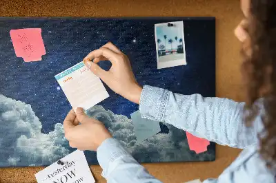 Printed Cork Board with Night Sky Design