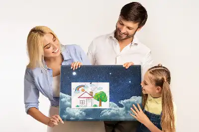 Printed Cork Board with Night Sky Design