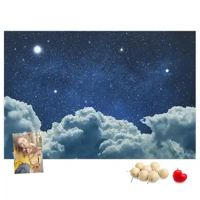 Printed Cork Board with Night Sky Design