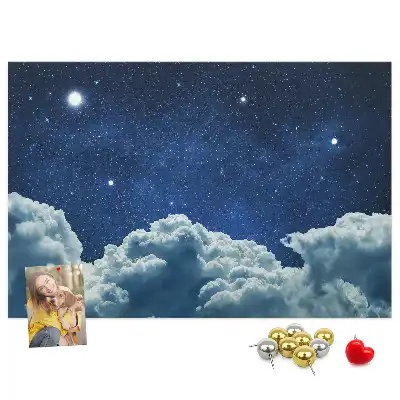 Printed Cork Board with Night Sky Design