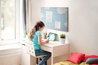 Cork and chalkboard memo board for kids