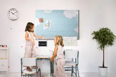 Cork and chalkboard memo board for kids