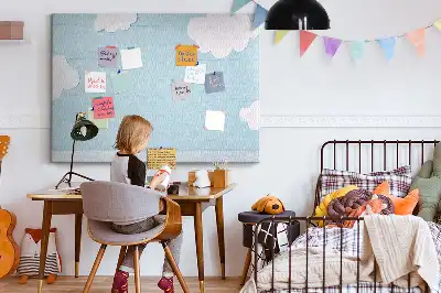 Cork and chalkboard memo board for kids