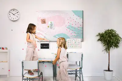 Pastel Abstraction Printed Cork Board
