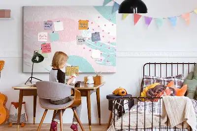 Pastel Abstraction Printed Cork Board