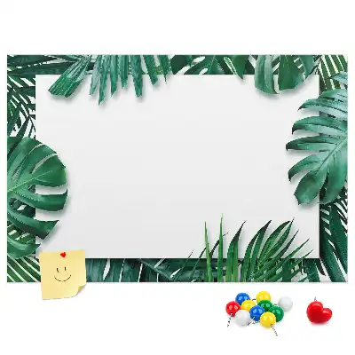 Printed Cork Memo Board Tropical leaves