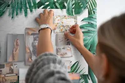 Printed Cork Memo Board Tropical leaves