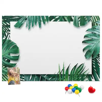 Tropical Leaves Printed Cork Memo Board