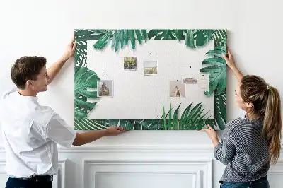 Tropical Leaves Printed Cork Memo Board