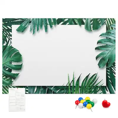 Printed Cork Memo Board Tropical leaves