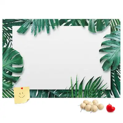 Printed Cork Memo Board Tropical leaves