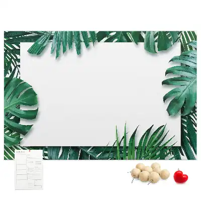 Tropical Leaves Printed Cork Memo Board