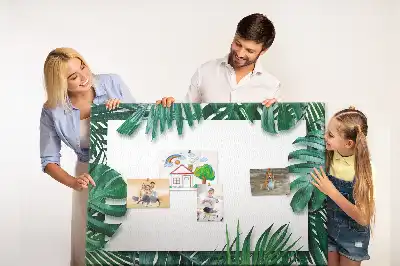 Printed Cork Memo Board Tropical leaves