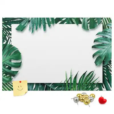 Printed Cork Memo Board Tropical leaves