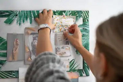Printed Cork Memo Board Tropical leaves