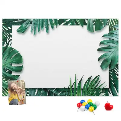 Printed Cork Memo Board Tropical leaves