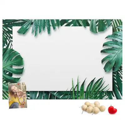 Printed Cork Memo Board Tropical leaves