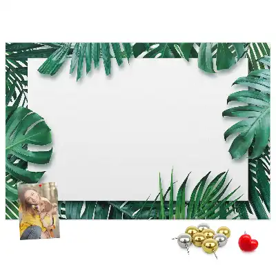 Tropical Leaves Printed Cork Memo Board