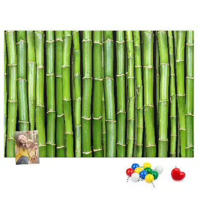 Bamboo wall mounted cork memo board