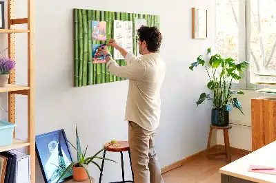 Bamboo wall mounted cork memo board