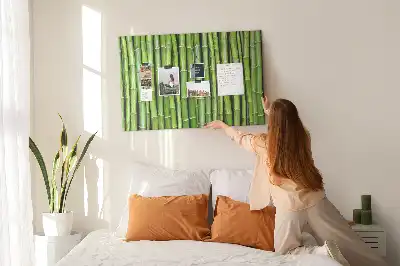 Bamboo wall mounted cork memo board
