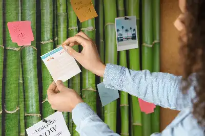 Bamboo wall mounted cork memo board