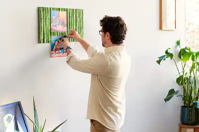 Bamboo wall mounted cork memo board