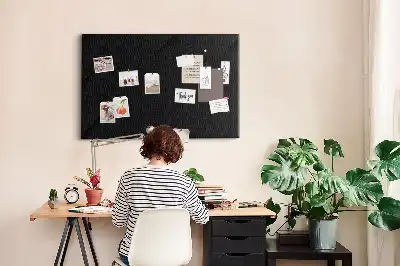 Cork memo board with dark wall pattern