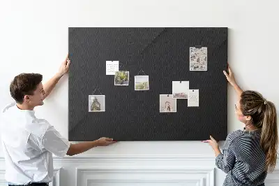 Cork memo board with dark wall pattern