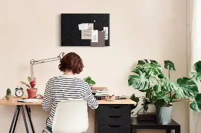 Cork memo board with dark wall pattern