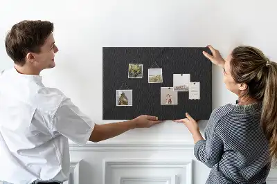 Cork memo board with dark wall pattern