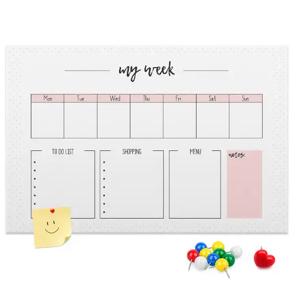 Printed Cork My Weekly Planner Memo Board