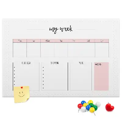 Printed Cork Memo Board My weekly planner