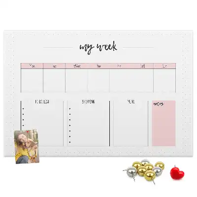 Printed Cork My Weekly Planner Memo Board