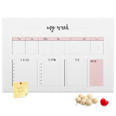 Printed Cork My Weekly Planner Memo Board