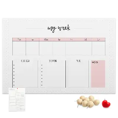 Printed Cork My Weekly Planner Memo Board
