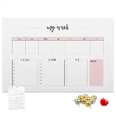 Printed Cork My Weekly Planner Memo Board