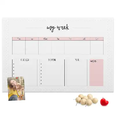 Printed Cork My Weekly Planner Memo Board