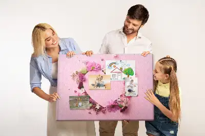 Cork memo board Heart of flowers