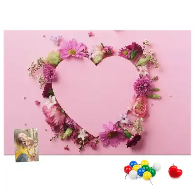 Heart of Flowers Cork Memo Board