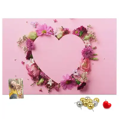 Heart of Flowers Cork Memo Board