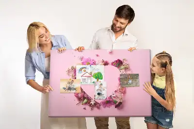Cork memo board Heart of flowers