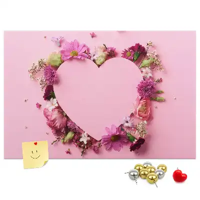 Heart of Flowers Cork Memo Board
