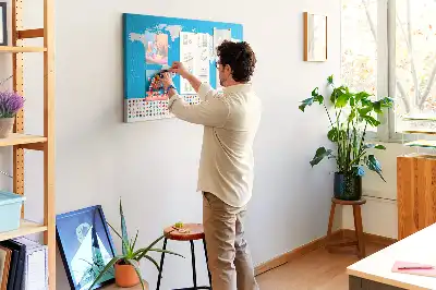 Printed Cork Board World Map with Country Outlines