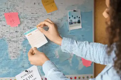 Cork memo board Continent map illustration