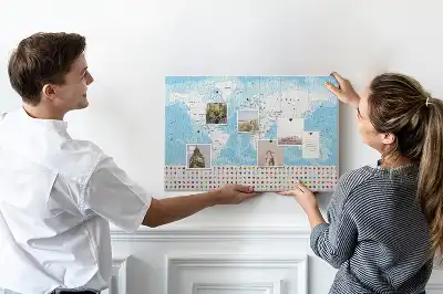 Cork memo board Continent map illustration