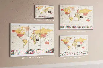 Printed Cork Board World map design