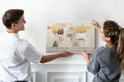 Printed Cork Board World map design