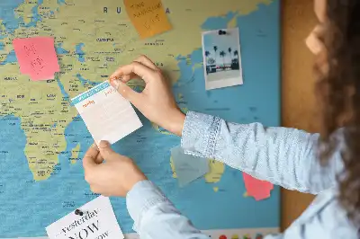 Cork memo board Classic world map