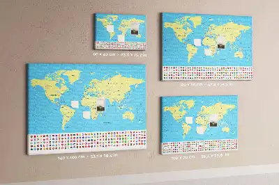 Cork memo board Classic world map